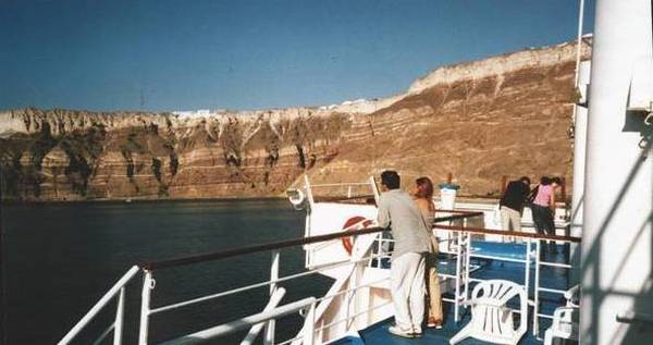 View from Ferry leaving Santorini